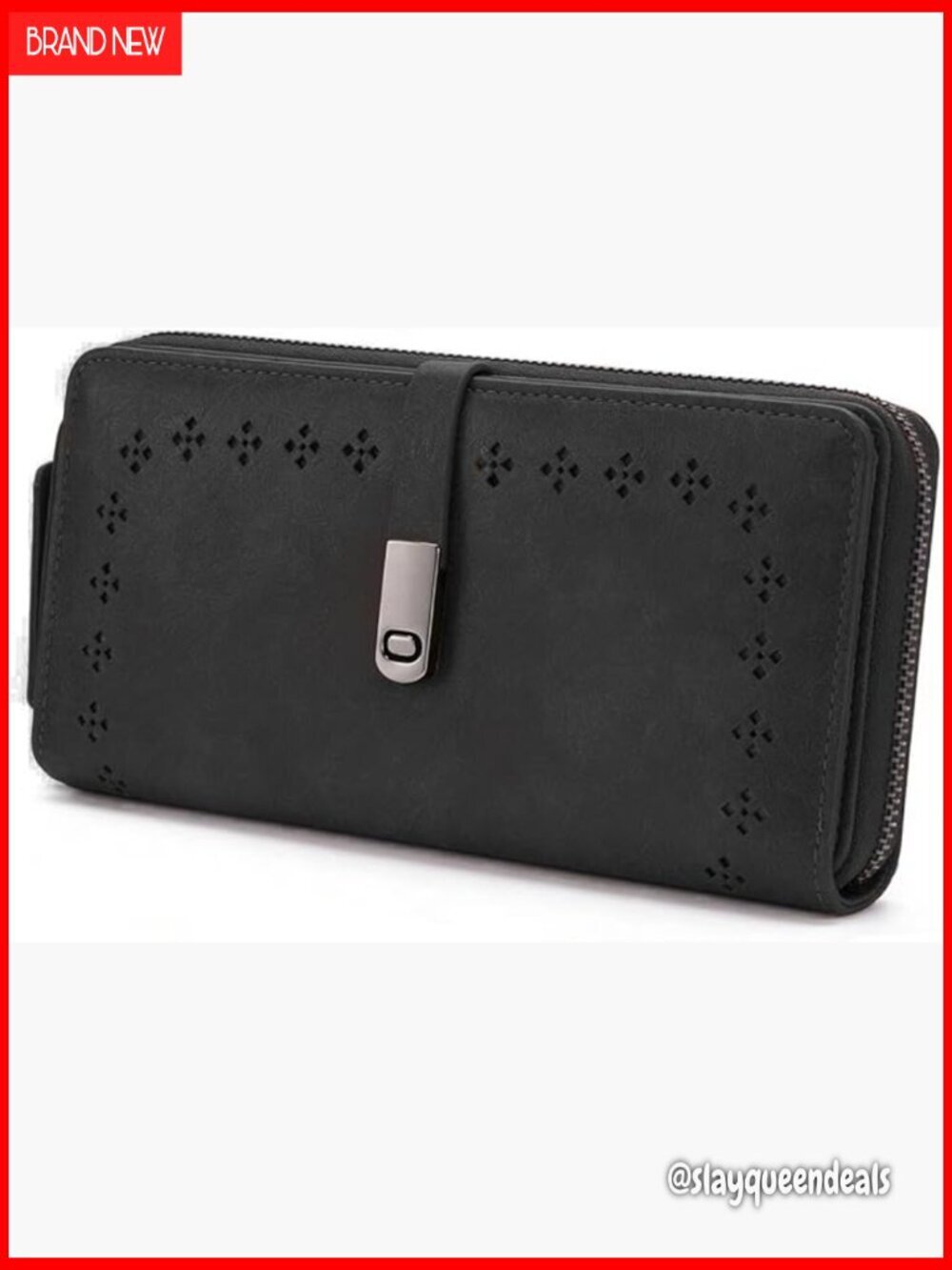 Large Capacity RFID Blocking Leather Bifold Wallet with Zipper Pocket